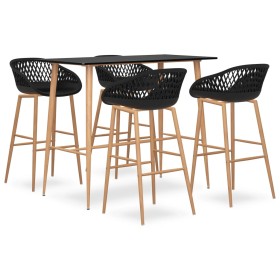 High table and bar stools 5 pieces black by , Furniture sets for kitchens and dining rooms - Ref: Foro24-3057462, Price: 365,...