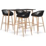 High table and bar stools 5 pieces black by , Furniture sets for kitchens and dining rooms - Ref: Foro24-3057462, Price: 350,...