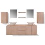 Conjunto de muebles de baño y lavabo 9 piezas beige de vidaXL, Muebles de baño - Ref: Foro24-272230, Precio: 438,30 €, Descue...