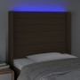 Cabecero con LED de tela marrón oscuro 103x16x118/128 cm de , Cabeceros y pies de cama - Ref: Foro24-3124181, Precio: 86,85 €...