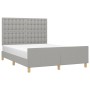 Light gray fabric bed frame with headboard 140x190 cm by , Beds and slatted bases - Ref: Foro24-3125373, Price: 223,75 €, Dis...