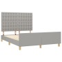 Light gray fabric bed frame with headboard 140x190 cm by , Beds and slatted bases - Ref: Foro24-3125373, Price: 223,75 €, Dis...