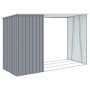 Cobertizo de jardín de leña gris acero galvanizado 245x98x159cm de , Cobertizos - Ref: Foro24-46294, Precio: 181,91 €, Descue...