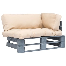 Pallet garden sofa with sand-colored pine wood cushions by , Outdoor sofas - Ref: Foro24-275293, Price: 137,58 €, Discount: %