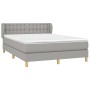 Cama box spring con colchón tela gris claro 140x200 cm de , Camas y somieres - Ref: Foro24-3127125, Precio: 438,99 €, Descuen...