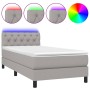 Cama box spring colchón y luces LED tela gris claro 80x200 cm de , Camas y somieres - Ref: Foro24-3133349, Precio: 287,15 €, ...