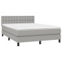 Box spring bed with light gray fabric mattress 140x190 cm by , Beds and slatted bases - Ref: Foro24-3140369, Price: 425,48 €,...