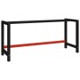 Estructura de banco de trabajo metal negro y rojo 175x57x79 cm de , Patas para mesas - Ref: Foro24-147930, Precio: 72,24 €, D...