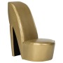 Sillón con forma de zapato de tacón cuero sintético dorado de , Sillones - Ref: Foro24-248650, Precio: 175,99 €, Descuento: %