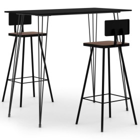 Tall table and 3-piece black bar stools by , Furniture sets for kitchens and dining rooms - Ref: Foro24-3057828, Price: 316,2...