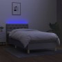 Cama box spring con colchón tela y LED gris claro 80x200 cm de , Camas y somieres - Ref: Foro24-3133909, Precio: 291,17 €, De...