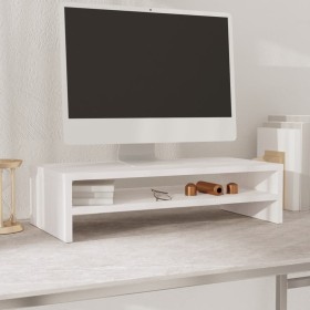 Soporte de monitor madera maciza de pino blanco 50x24x13 cm de , Muebles TV - Ref: Foro24-813915, Precio: 23,16 €, Descuento: %