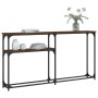 Mesa consola madera de ingeniería marrón roble 145x22,5x75 cm de , Mesas auxiliares - Ref: Foro24-834099, Precio: 48,85 €, De...