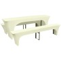 Elastic covers for outdoor table and benches cream 3 units by vidaXL, Covers - Ref: Foro24-131436, Price: 23,57 €, Discount: %