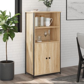 Aparador alto madera contrachapada roble Sonoma 62x36x121,5 cm de , Aparadores - Ref: Foro24-834211, Precio: 91,99 €, Descuen...