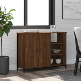 Engineered wood brown oak sideboard 100x33x75 cm by , Sideboards - Ref: Foro24-835553, Price: 83,99 €, Discount: %