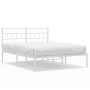 Estructura de cama de metal con cabecero blanca 120x190 cm de , Camas y somieres - Ref: Foro24-355705, Precio: 85,41 €, Descu...