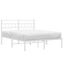 Estructura de cama de metal con cabecero blanca 120x190 cm de , Camas y somieres - Ref: Foro24-355705, Precio: 85,41 €, Descu...