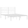 Estructura de cama de metal con cabecero blanca 120x190 cm de , Camas y somieres - Ref: Foro24-355705, Precio: 85,41 €, Descu...