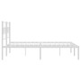 Estructura de cama de metal con cabecero blanca 120x190 cm de , Camas y somieres - Ref: Foro24-355705, Precio: 85,41 €, Descu...