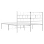 Estructura de cama de metal con cabecero blanca 120x190 cm de , Camas y somieres - Ref: Foro24-355705, Precio: 85,41 €, Descu...