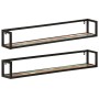 Wall shelves 2 pcs solid wood mango iron 110x17x17 cm by , Shelves and shelves - Ref: Foro24-353793, Price: 87,99 €, Discount: %