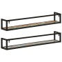 Wall shelves 2 pcs solid wood mango iron 110x17x17 cm by , Shelves and shelves - Ref: Foro24-353793, Price: 87,99 €, Discount: %