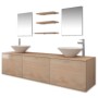 Bathroom furniture set with sink and faucet 11 pieces beige by vidaXL, Bathroom furniture - Ref: Foro24-273692, Price: 397,01...