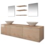 Conjunto de muebles de baño con lavabo y grifo 11 piezas beige de vidaXL, Muebles de baño - Ref: Foro24-273692, Precio: 397,0...