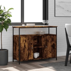 Smoked oak engineered wood sideboard 100x35x80 cm by , Sideboards - Ref: Foro24-835501, Price: 94,60 €, Discount: %