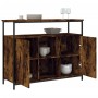 Smoked oak engineered wood sideboard 100x35x80 cm by , Sideboards - Ref: Foro24-835501, Price: 94,60 €, Discount: %