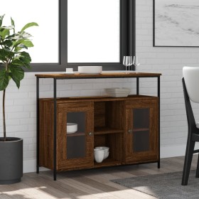 Brown oak engineered wood sideboard 100x35x80 cm by , Sideboards - Ref: Foro24-835508, Price: 93,51 €, Discount: %