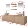 Bathroom furniture set with sink and faucet 11 pieces beige by vidaXL, Bathroom furniture - Ref: Foro24-273692, Price: 397,01...