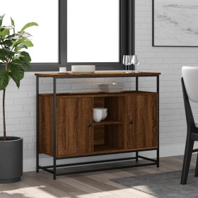 Brown oak engineered wood sideboard 100x35x80 cm by , Sideboards - Ref: Foro24-835543, Price: 94,86 €, Discount: %