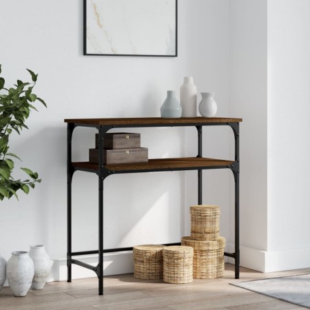 Oak brown engineered wood console table 75x35.5x75 cm by , Side tables - Ref: Foro24-834054, Price: 41,08 €, Discount: %