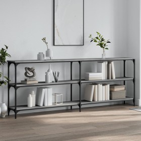 Mesa consola madera de ingeniería gris Sonoma 200x29x75 cm de , Mesas auxiliares - Ref: Foro24-834113, Precio: 90,99 €, Descu...