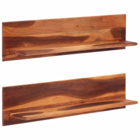 Wall shelves 2 units solid acacia wood 112x20x26 cm by , Shelves and shelves - Ref: Foro24-356248, Price: 138,99 €, Discount: %