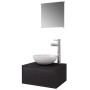 Conjunto de muebles de baño con lavabo y grifo 4 piezas negro de vidaXL, Muebles de baño - Ref: Foro24-273685, Precio: 133,86...