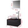 Conjunto de muebles de baño con lavabo y grifo 4 piezas negro de vidaXL, Muebles de baño - Ref: Foro24-273685, Precio: 133,86...