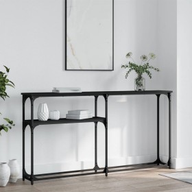 Black engineered wood console table 145x22.5x75 cm by , Side tables - Ref: Foro24-834095, Price: 68,01 €, Discount: %