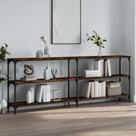 Smoked oak engineered wood console table 200x29x75 cm by , Side tables - Ref: Foro24-834112, Price: 98,14 €, Discount: %