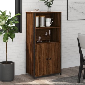 Tall oak brown plywood sideboard 62x36x121.5 cm by , Sideboards - Ref: Foro24-834214, Price: 85,99 €, Discount: %