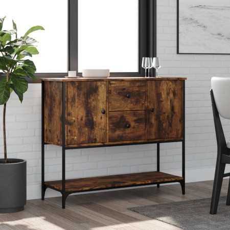 Smoked oak engineered wood sideboard 100x36x85 cm by , Sideboards - Ref: Foro24-835556, Price: 93,35 €, Discount: %