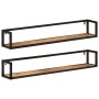 Wall shelves 2 pcs solid wood mango iron 110x17x17 cm by , Shelves and shelves - Ref: Foro24-353792, Price: 108,71 €, Discoun...