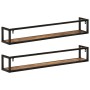 Wall shelves 2 pcs solid wood mango iron 110x17x17 cm by , Shelves and shelves - Ref: Foro24-353792, Price: 108,71 €, Discoun...