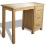 Solid oak wood desk with 3 drawers, 106x40x75 cm by vidaXL, Desks - Ref: Foro24-242743, Price: 292,63 €, Discount: %