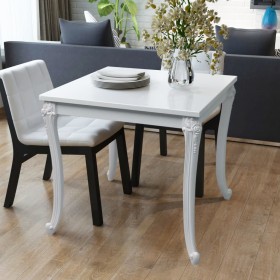 Dining table 80x80x76 cm glossy white by vidaXL, Kitchen and dining tables - Ref: Foro24-243382, Price: 180,51 €, Discount: %