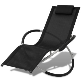 Geometric garden lounger black and gray steel by vidaXL, Loungers - Ref: Foro24-42400, Price: 88,99 €, Discount: %