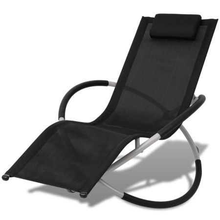 Geometric garden lounger black and gray steel by vidaXL, Loungers - Ref: Foro24-42400, Price: 88,08 €, Discount: %