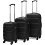 Juego de maletas trolley rígidas 3 piezas negro 45,5/55/66 cm de vidaXL, Maletas - Ref: Foro24-91141, Precio: 107,99 €, Descu...